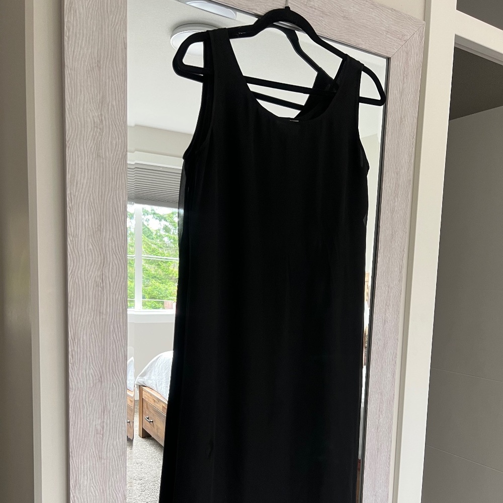 Cache Creek black silk long dress, flowy